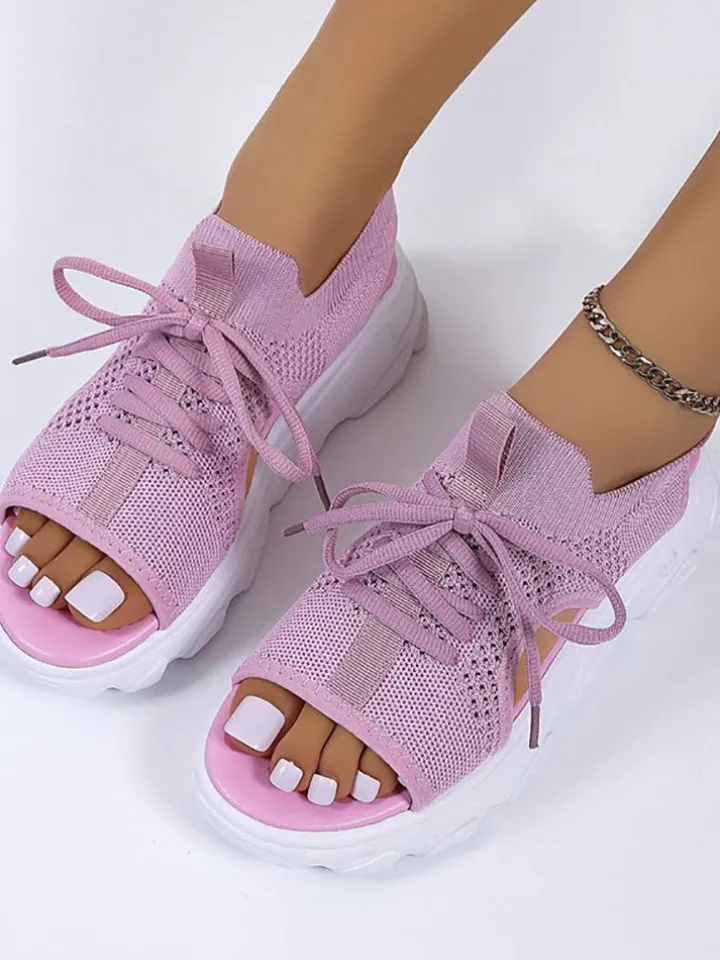 Fly Kinitting Vamp Platform Sandal