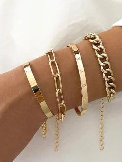 Four Piece Chain Bracelets