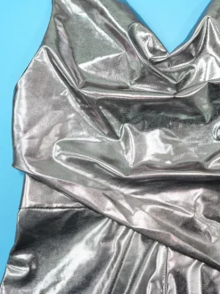 Glitter Halter Cowl Neck Backless Jumpsuit