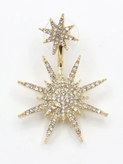 Glitter Rhinestone Snowflake Earrings