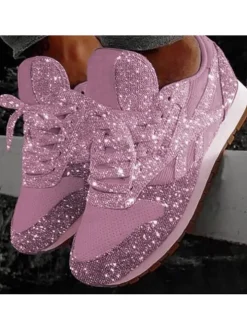 Glitter Round Toe Sequined Sneaker