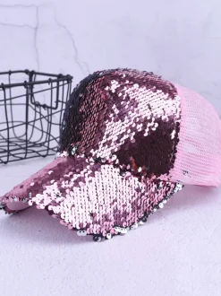 Glitter Sequin Mesh Baseball Caps