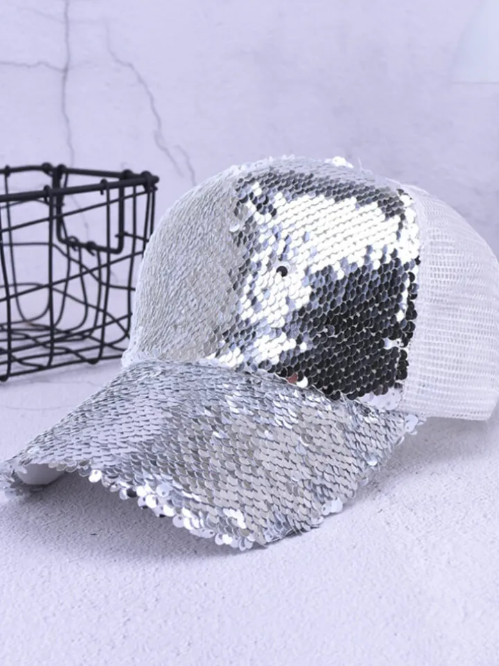 Glitter Sequin Mesh Baseball Caps