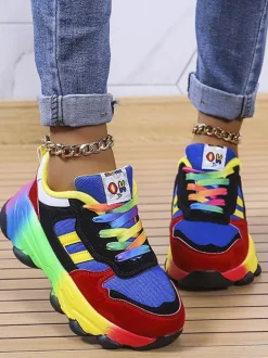 Gradient Colorful Platform Sneaker