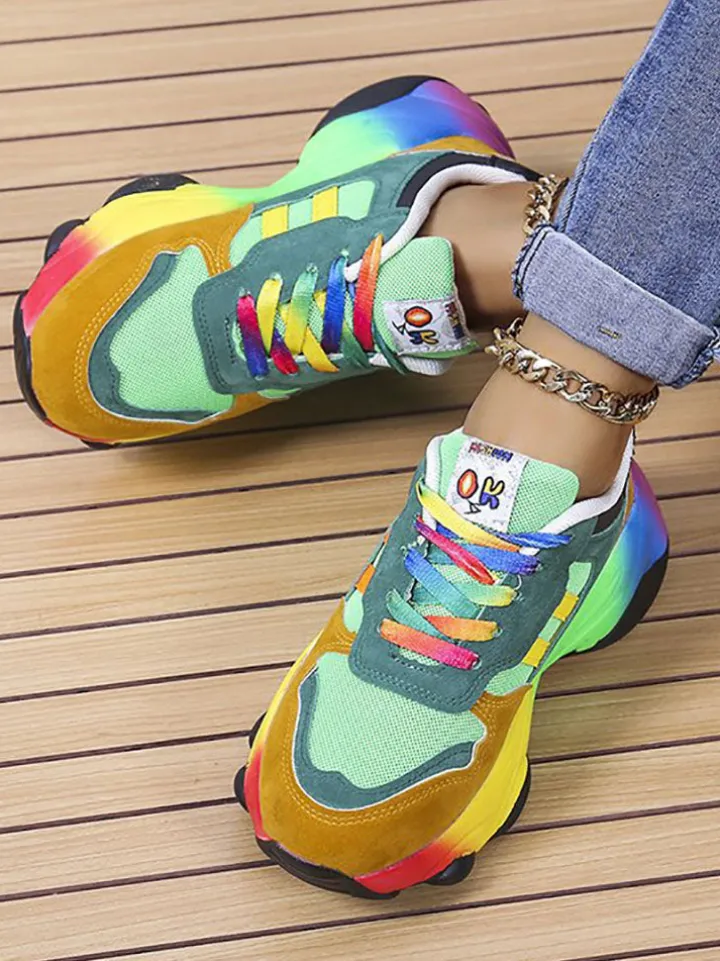 Gradient Colorful Platform Sneaker