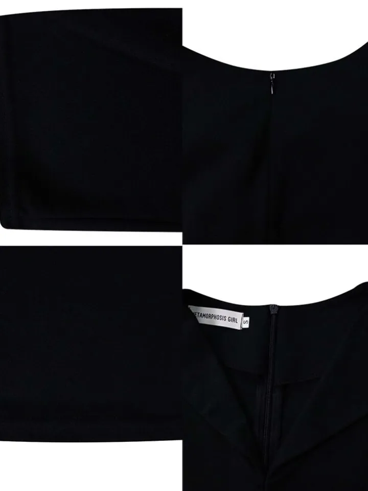 Half Sleeve Solid Color Bodycon Midi Dress