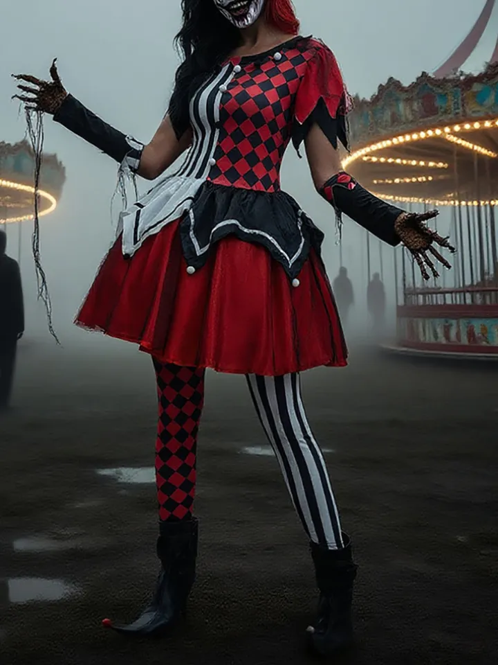 Halloween Costume Clown Cosplay Dress