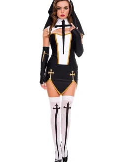 Halloween Cut Out Bad Habit Nun Costume
