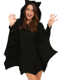 Halloween Dolman Sleeve Cozy Bat Zip Up Costume