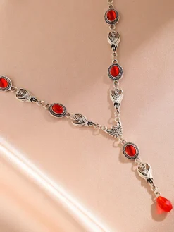 Halloween Gothic Devil Gemstone Necklace