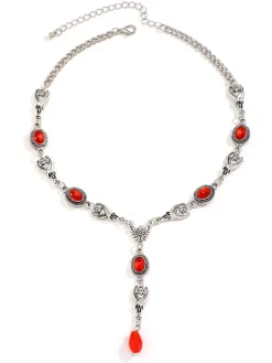 Halloween Gothic Devil Gemstone Necklace