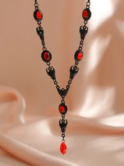 Halloween Gothic Devil Gemstone Necklace