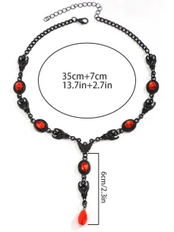 Halloween Gothic Devil Gemstone Necklace