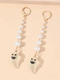 Halloween Pearl Ghost Earrings