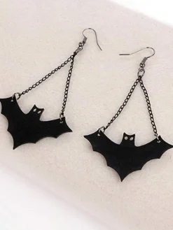 Halloween Retro Bat Tassel Earrings