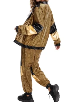 Halloween 80s Disco Glitter Jacket Pants Sets
