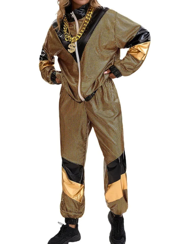 Halloween 80s Disco Glitter Jacket Pants Sets