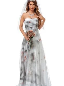 Halloween Sleeveless Ghost Bride Costume