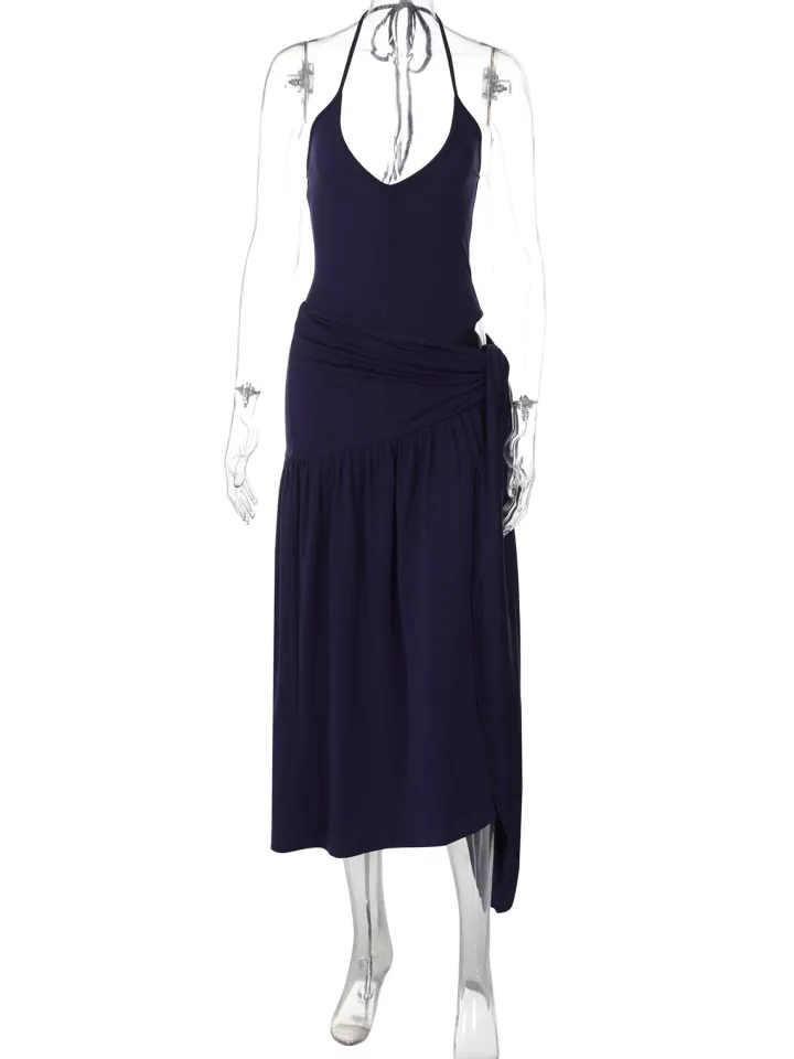 Halter Backless Maxi Skirt Set