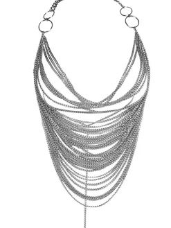 Halter Backless Metal Chain Crop Top