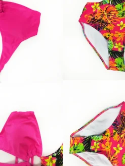 Halter Neck Floral Print Bodycon Swimsuit