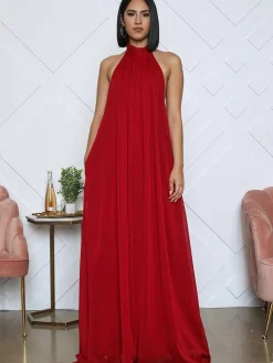 Halter Neck Sleeveless Backless Wide Leg Jumpsuit