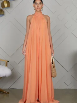 Halter Neck Sleeveless Backless Wide Leg Jumpsuit