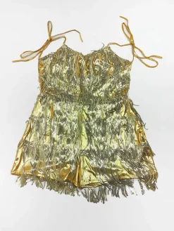 Halter Neck Sleeveless Sequin Tassel Romper