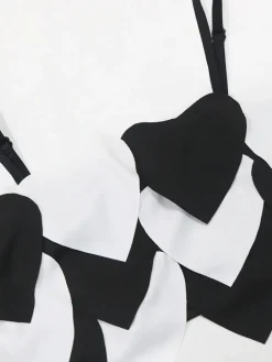 Heart Design Cami Top High Slit Skirt Set