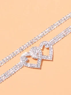Heart Rhinestone Glitter Anklets
