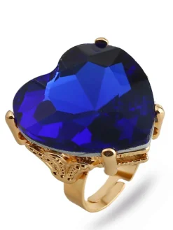 Heart Shape Retro Imitation Gemstone Ring