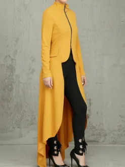 High Low Irregular Zipper Front Tunic Top