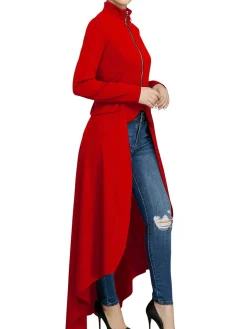 High Low Irregular Zipper Front Tunic Top
