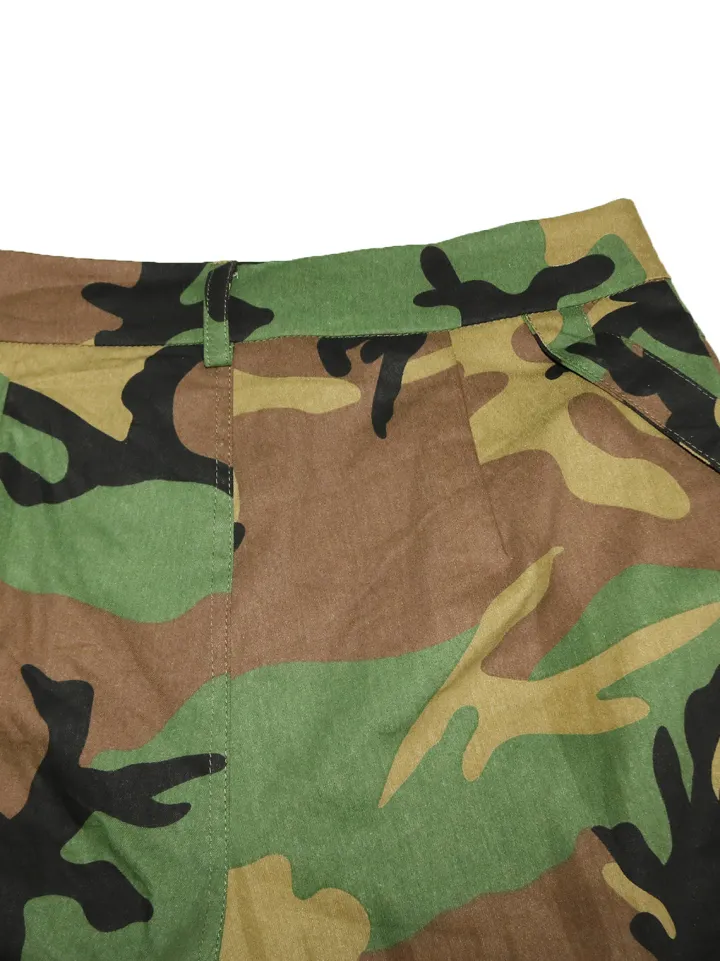 High Waist Camouflage Cargo Pants