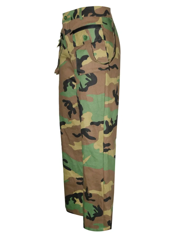 High Waist Camouflage Cargo Pants