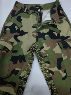 High Waist Camouflage Print Cargo Pants