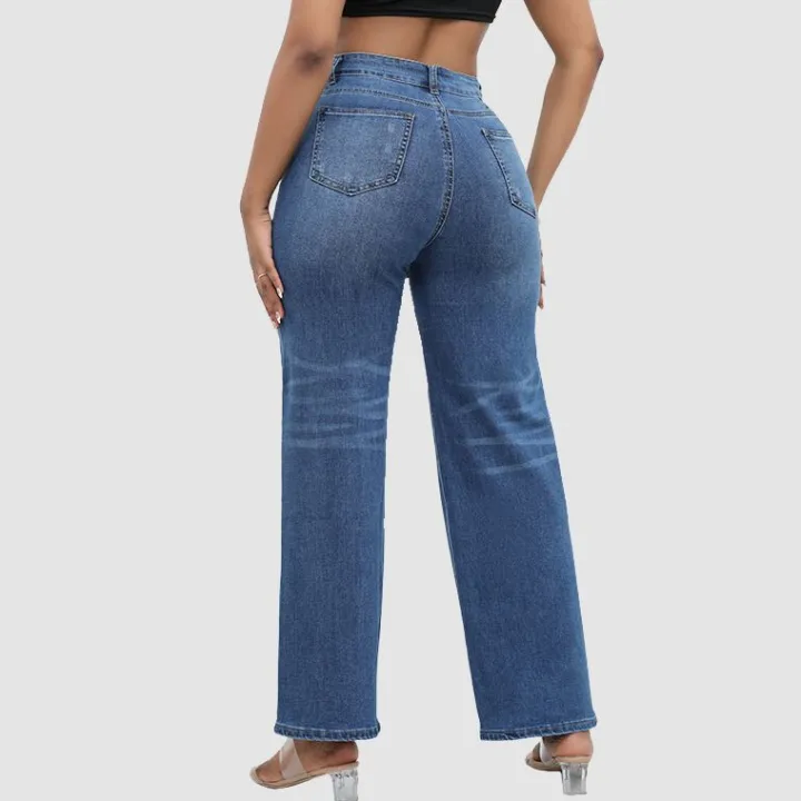 High Waist Ripped Wide Leg Jeans