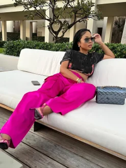 High Wasited Wide Leg Pants with Pockets