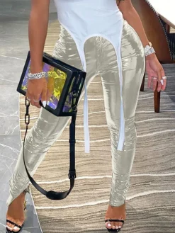 High-Waisted Faux Leather Pants