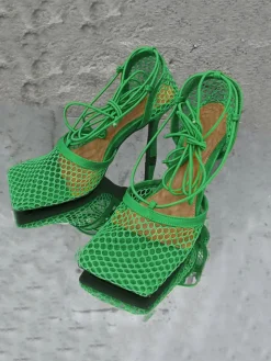 Hollow Out Crossed Straps High Heel Sandal