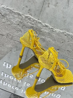 Hollow Out Crossed Straps High Heel Sandal