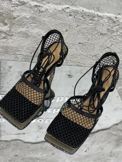 Hollow Out Crossed Straps High Heel Sandal