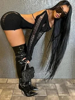 Hollow Out Backless Off Shoulder Bodycon Short Jumpsuit