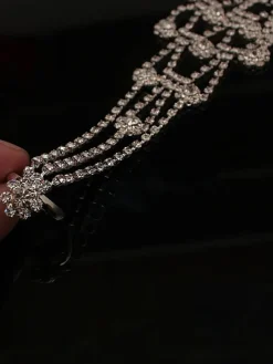 Hollow Out Rhinestone Anklets