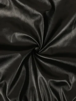 Hooded PU Leather Jacket Shorts Set