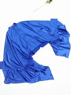 Irregular Loose Batwing Sleeve Silky Button-Up Blouse