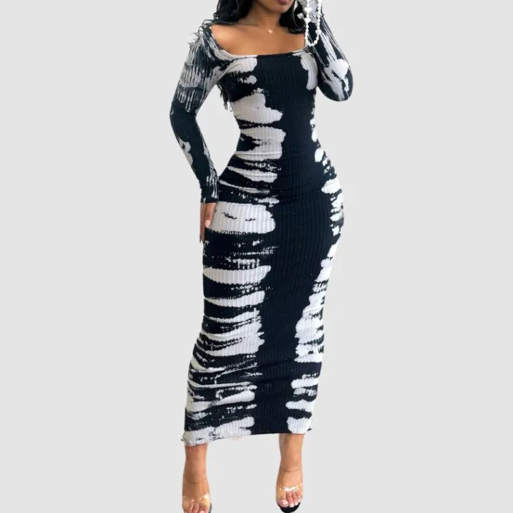 Knit High Elastic Tie Dye Dress