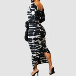 Knit High Elastic Tie Dye Dress