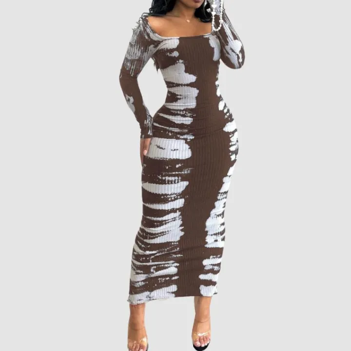 Knit High Elastic Tie Dye Dress