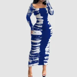 Knit High Elastic Tie Dye Dress